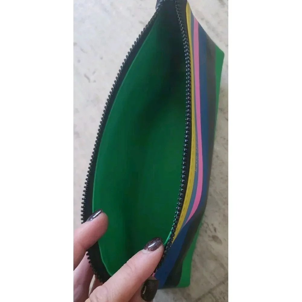 Kate Spade Pencil Pouch Candy Stripe Cosmetic‎ Case Travel Colorful Enchanted